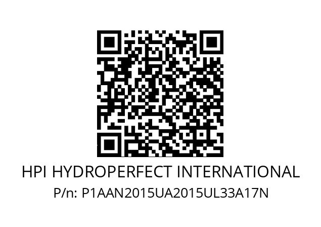   HPI HYDROPERFECT INTERNATIONAL P1AAN2015UA2015UL33A17N