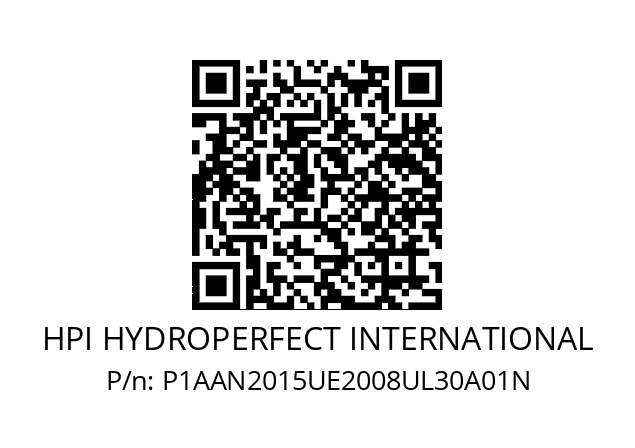   HPI HYDROPERFECT INTERNATIONAL P1AAN2015UE2008UL30A01N