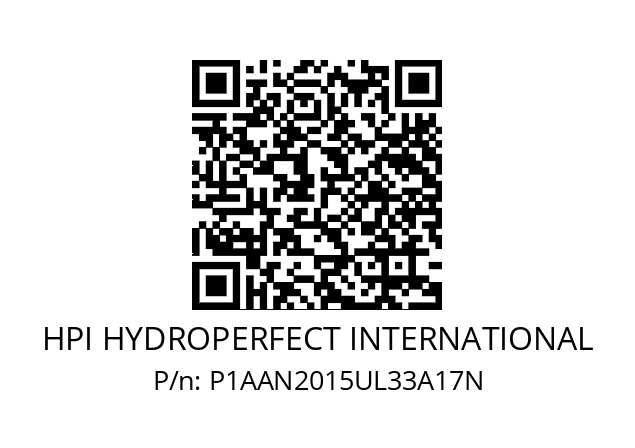   HPI HYDROPERFECT INTERNATIONAL P1AAN2015UL33A17N