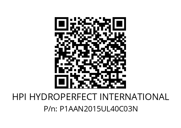   HPI HYDROPERFECT INTERNATIONAL P1AAN2015UL40C03N