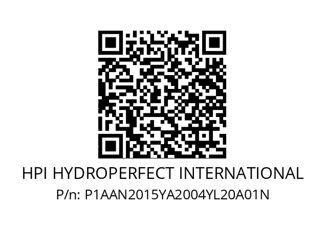   HPI HYDROPERFECT INTERNATIONAL P1AAN2015YA2004YL20A01N