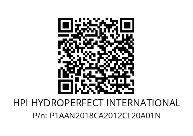   HPI HYDROPERFECT INTERNATIONAL P1AAN2018CA2012CL20A01N