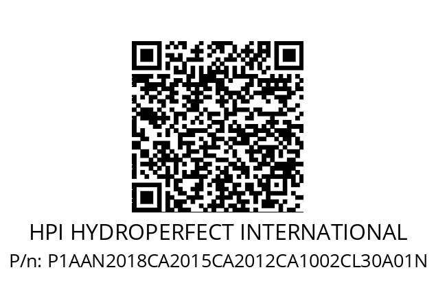   HPI HYDROPERFECT INTERNATIONAL P1AAN2018CA2015CA2012CA1002CL30A01N