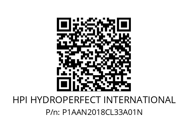   HPI HYDROPERFECT INTERNATIONAL P1AAN2018CL33A01N