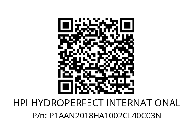   HPI HYDROPERFECT INTERNATIONAL P1AAN2018HA1002CL40C03N