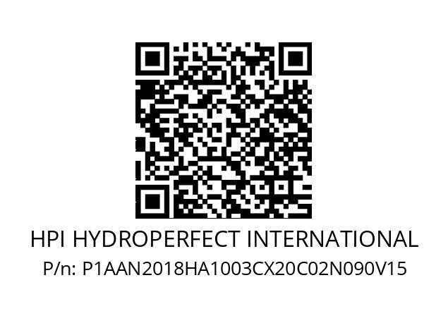   HPI HYDROPERFECT INTERNATIONAL P1AAN2018HA1003CX20C02N090V15