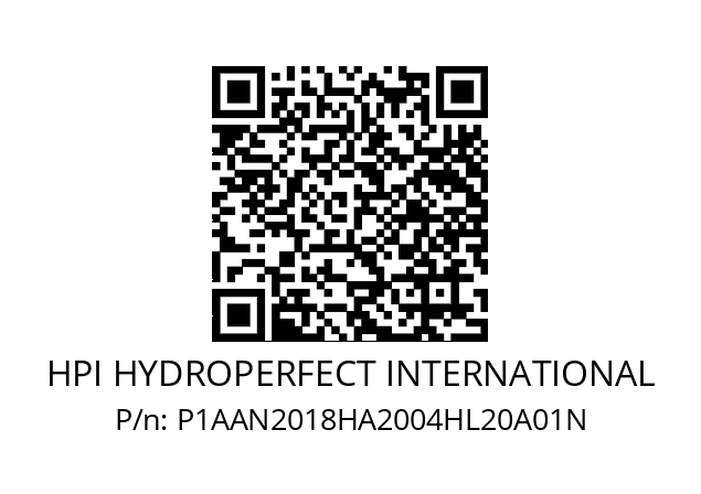   HPI HYDROPERFECT INTERNATIONAL P1AAN2018HA2004HL20A01N