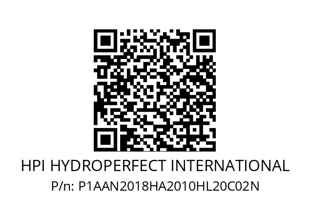   HPI HYDROPERFECT INTERNATIONAL P1AAN2018HA2010HL20C02N