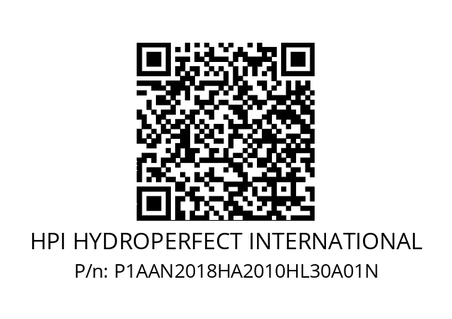   HPI HYDROPERFECT INTERNATIONAL P1AAN2018HA2010HL30A01N