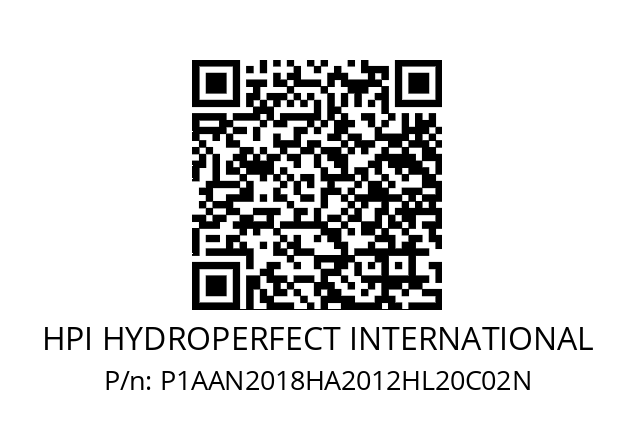   HPI HYDROPERFECT INTERNATIONAL P1AAN2018HA2012HL20C02N