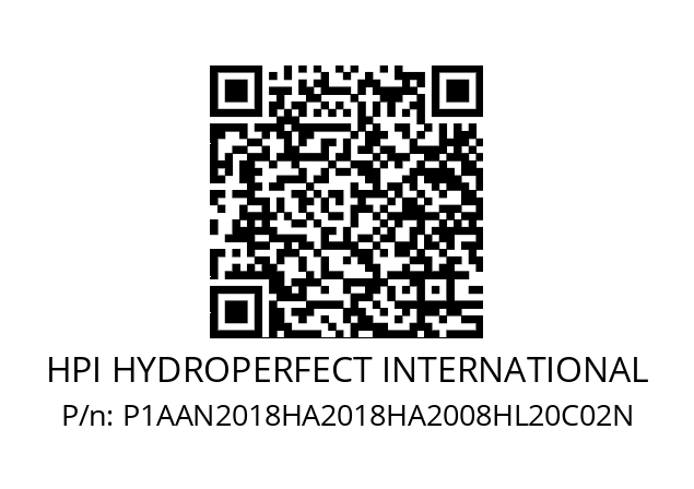   HPI HYDROPERFECT INTERNATIONAL P1AAN2018HA2018HA2008HL20C02N