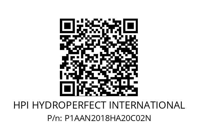   HPI HYDROPERFECT INTERNATIONAL P1AAN2018HA20C02N