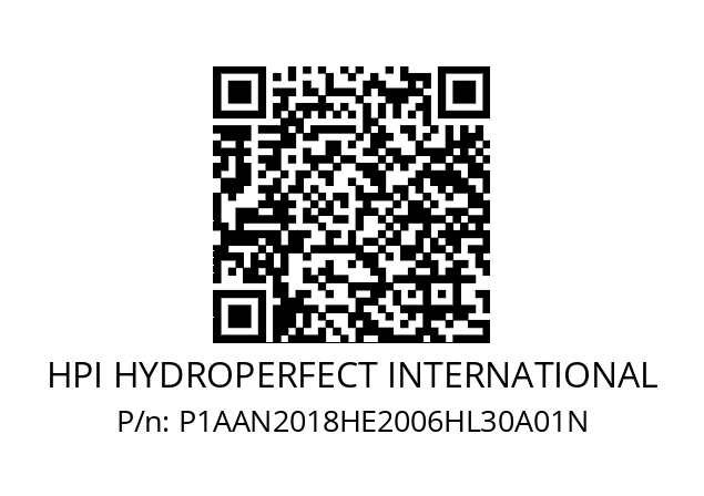   HPI HYDROPERFECT INTERNATIONAL P1AAN2018HE2006HL30A01N