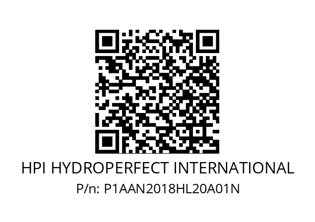   HPI HYDROPERFECT INTERNATIONAL P1AAN2018HL20A01N