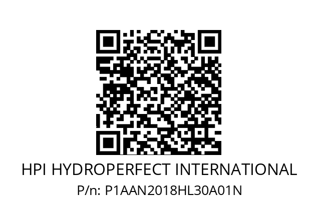   HPI HYDROPERFECT INTERNATIONAL P1AAN2018HL30A01N