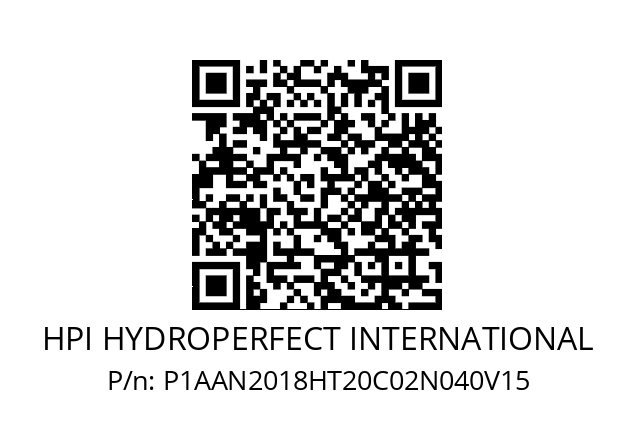   HPI HYDROPERFECT INTERNATIONAL P1AAN2018HT20C02N040V15