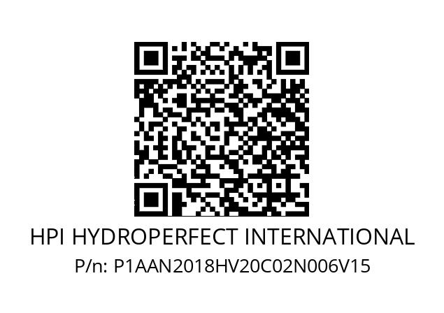   HPI HYDROPERFECT INTERNATIONAL P1AAN2018HV20C02N006V15