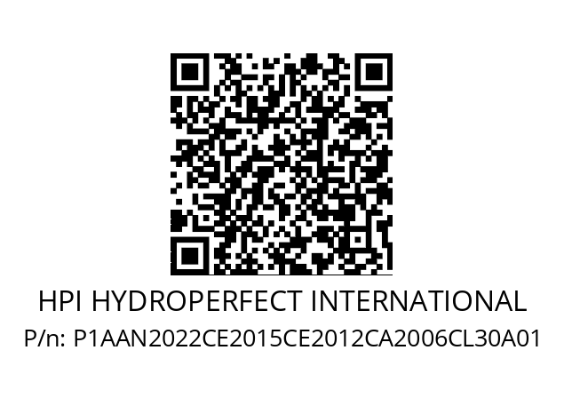   HPI HYDROPERFECT INTERNATIONAL P1AAN2022CE2015CE2012CA2006CL30A01