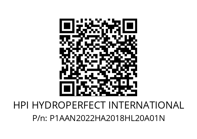   HPI HYDROPERFECT INTERNATIONAL P1AAN2022HA2018HL20A01N