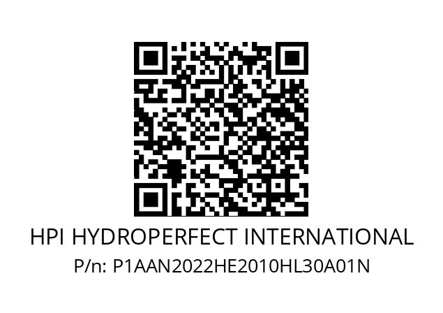   HPI HYDROPERFECT INTERNATIONAL P1AAN2022HE2010HL30A01N