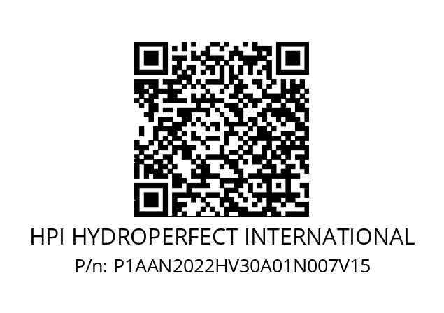   HPI HYDROPERFECT INTERNATIONAL P1AAN2022HV30A01N007V15