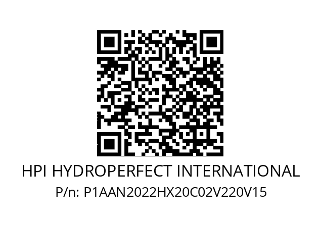   HPI HYDROPERFECT INTERNATIONAL P1AAN2022HX20C02V220V15