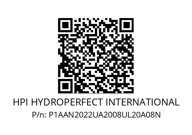   HPI HYDROPERFECT INTERNATIONAL P1AAN2022UA2008UL20A08N