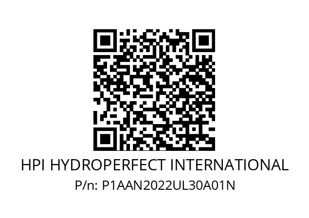   HPI HYDROPERFECT INTERNATIONAL P1AAN2022UL30A01N