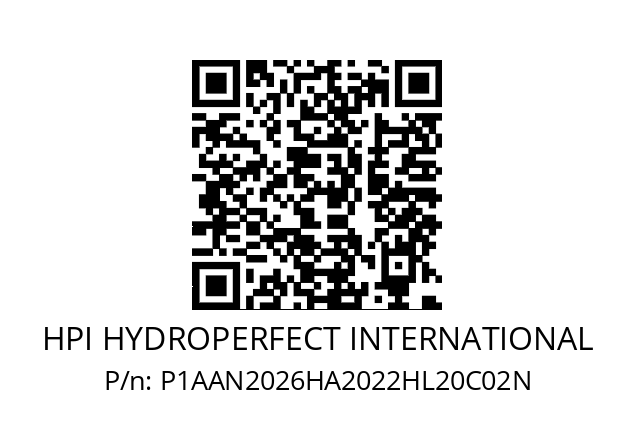   HPI HYDROPERFECT INTERNATIONAL P1AAN2026HA2022HL20C02N