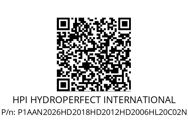   HPI HYDROPERFECT INTERNATIONAL P1AAN2026HD2018HD2012HD2006HL20C02N