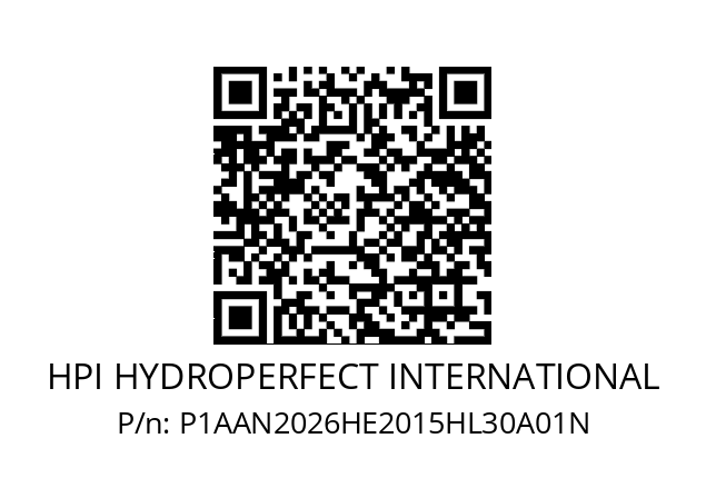   HPI HYDROPERFECT INTERNATIONAL P1AAN2026HE2015HL30A01N