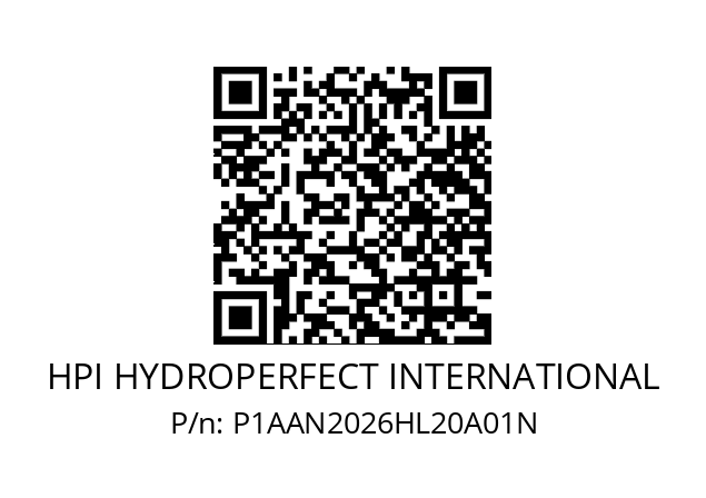   HPI HYDROPERFECT INTERNATIONAL P1AAN2026HL20A01N