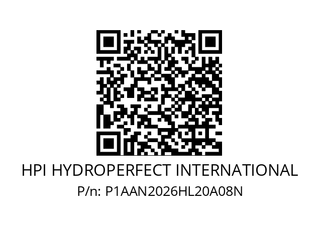   HPI HYDROPERFECT INTERNATIONAL P1AAN2026HL20A08N