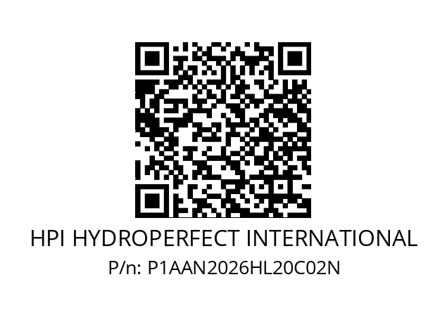   HPI HYDROPERFECT INTERNATIONAL P1AAN2026HL20C02N