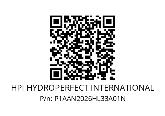   HPI HYDROPERFECT INTERNATIONAL P1AAN2026HL33A01N