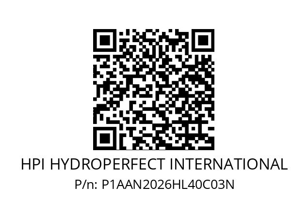   HPI HYDROPERFECT INTERNATIONAL P1AAN2026HL40C03N