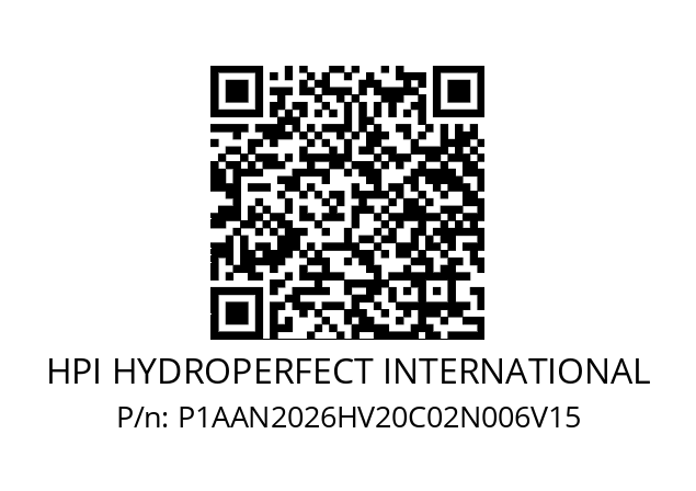   HPI HYDROPERFECT INTERNATIONAL P1AAN2026HV20C02N006V15