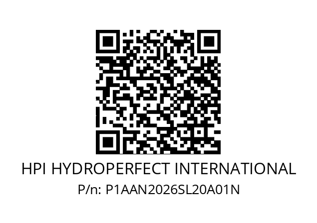   HPI HYDROPERFECT INTERNATIONAL P1AAN2026SL20A01N