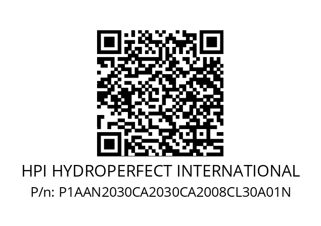   HPI HYDROPERFECT INTERNATIONAL P1AAN2030CA2030CA2008CL30A01N