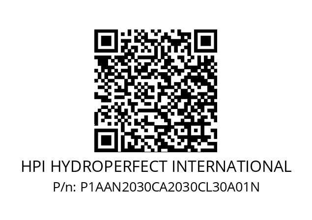   HPI HYDROPERFECT INTERNATIONAL P1AAN2030CA2030CL30A01N