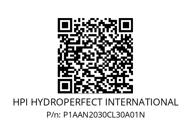   HPI HYDROPERFECT INTERNATIONAL P1AAN2030CL30A01N