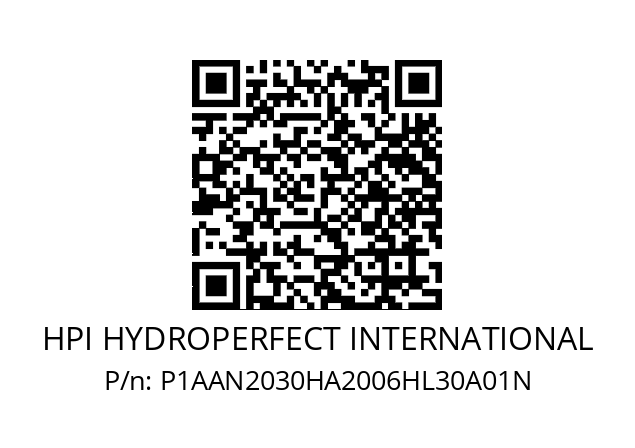   HPI HYDROPERFECT INTERNATIONAL P1AAN2030HA2006HL30A01N