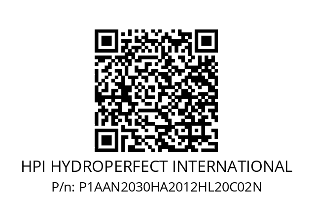   HPI HYDROPERFECT INTERNATIONAL P1AAN2030HA2012HL20C02N