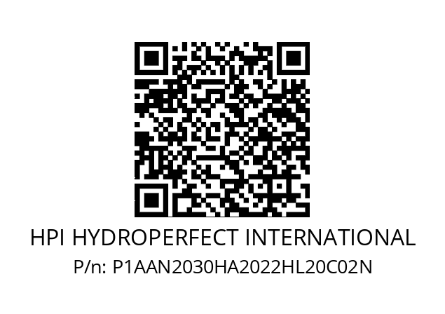   HPI HYDROPERFECT INTERNATIONAL P1AAN2030HA2022HL20C02N