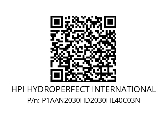   HPI HYDROPERFECT INTERNATIONAL P1AAN2030HD2030HL40C03N