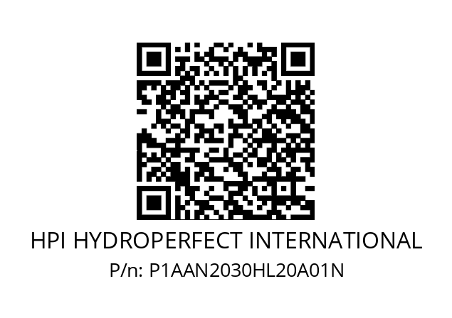   HPI HYDROPERFECT INTERNATIONAL P1AAN2030HL20A01N