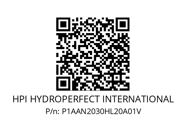   HPI HYDROPERFECT INTERNATIONAL P1AAN2030HL20A01V