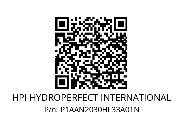   HPI HYDROPERFECT INTERNATIONAL P1AAN2030HL33A01N