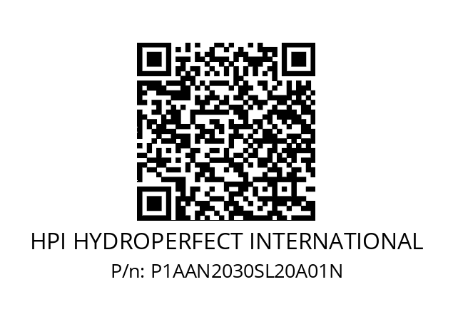   HPI HYDROPERFECT INTERNATIONAL P1AAN2030SL20A01N