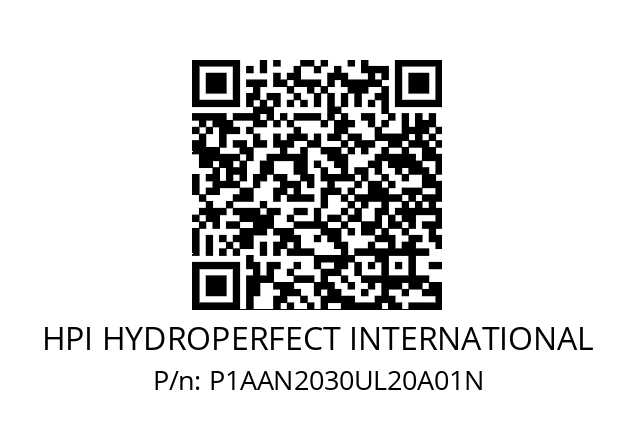   HPI HYDROPERFECT INTERNATIONAL P1AAN2030UL20A01N